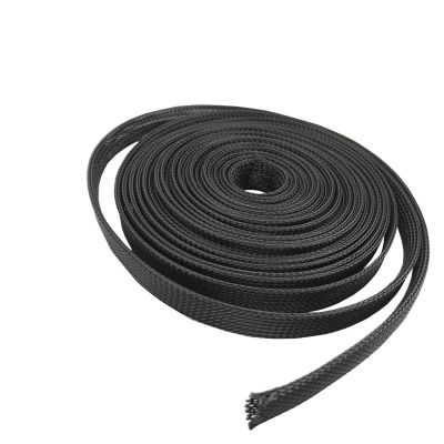 EASYFA PET Snake Skin mesh Black Cable Sleeve, Braided Sleeving Data Line Protection Wire Cable Flame-Retardant Nylon Tube(50 Meter*12 MM)