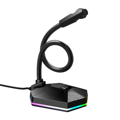 BESTonZON 1pc Bendable RGB USB Microphone for Video Conferences and Voice Chat Mini Desktop Mic Effects Drive Design for Home Office and Streaming Use