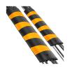 6' Heavy Duty Rubber Speed Bump with Cable Protected Ramp - 72.4" Small 12" Small 2.4", 2 Channel for Garages and Gravel Roads(2 Pack) view 1