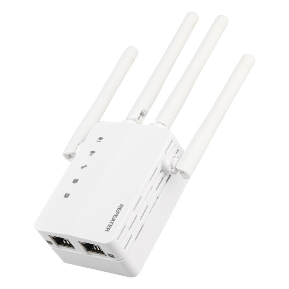 FYNBOON WiFi Extender Signal Booster, 2.4G/5.8G Dual Band WiFi Repeater Covers Up to 10k Sq.ft & 50 Devices, Wireless WiFi Range Extender with Ethernet Port Boost Internet Signal for Home (WD-R1206U)