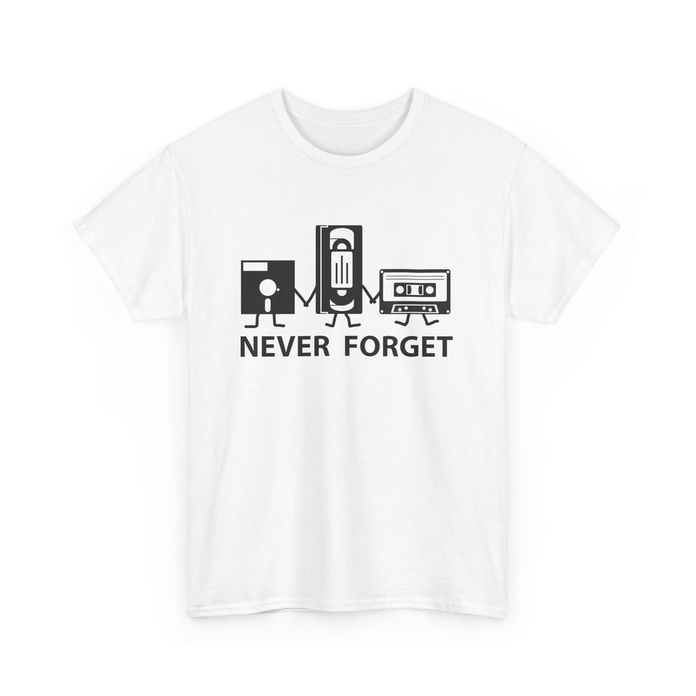 Retro Gaming Tee, Funny Cassette Tape T-Shirt, VHS Player Shirt, Unisex Floppy Disk Top, Old School Video Game Apparel White