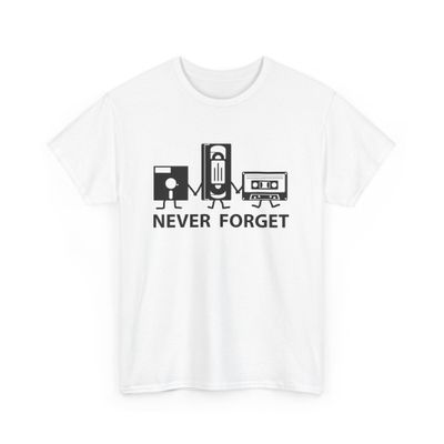 Retro Gaming Tee, Funny Cassette Tape T-Shirt, VHS Player Shirt, Unisex Floppy Disk Top, Old School Video Game Apparel White
