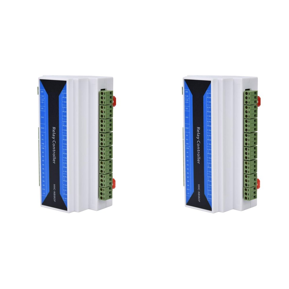 2pcs Remote Control Module Relay 8 Channel Network High Anti Interference Industrial Grade Ethernet to RS485 for Power Supply with 10 Client Connections Way