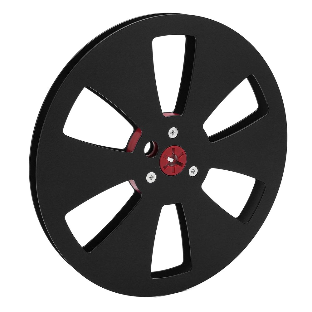 7 inch 1/4 Empty Take Up Reel to Reel Hub, 1/4 7 Inch Nab Aluminum Metal Reel 6 Holes Empty Tape Reel for Recording Open Reel Takeup Reel Machine (Black)
