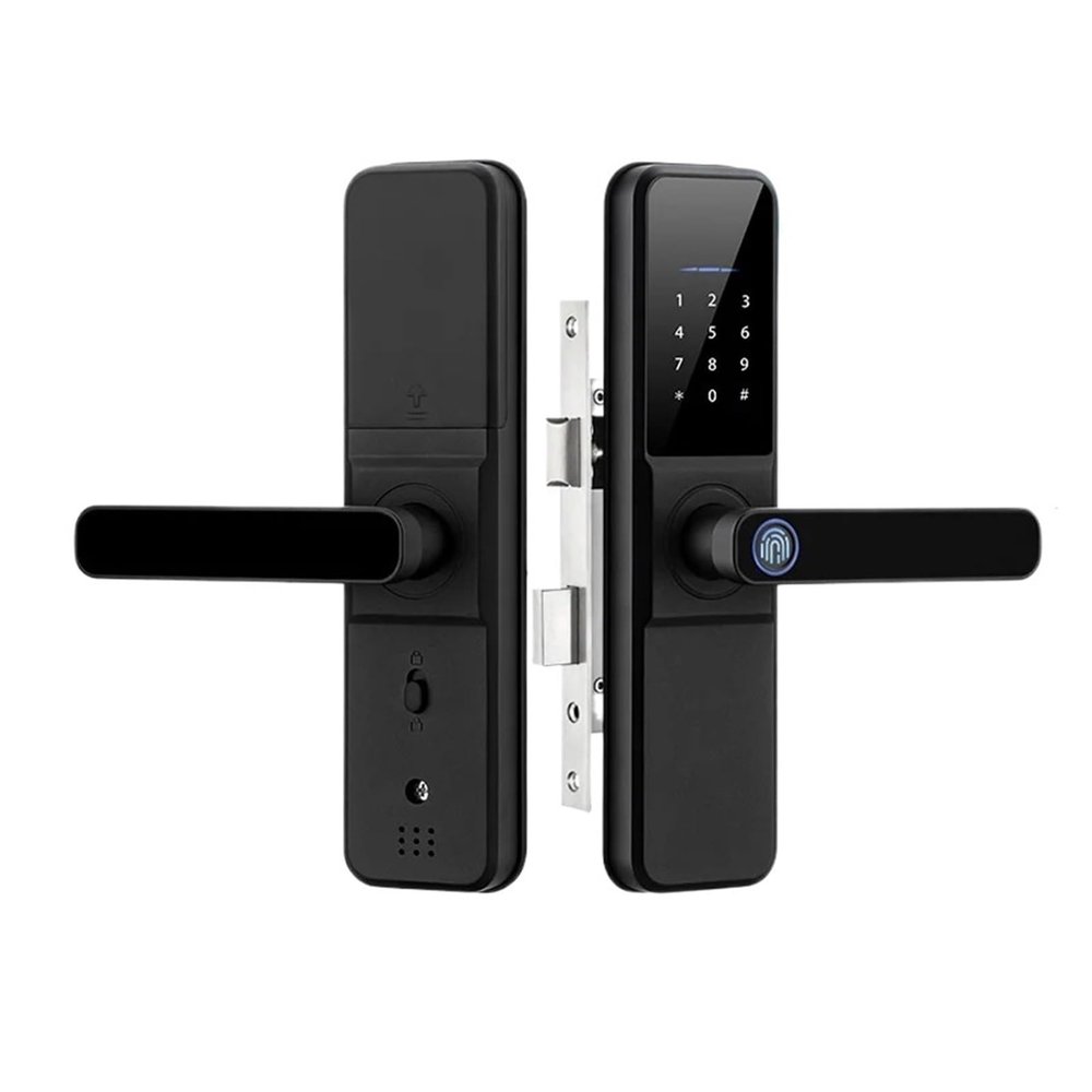 IAQIYOPS Tuya WiFi App Unlock Biometric Eletronica Digital Waterpoof Fingerprint IC Card Smart Door Lock for Home(H01 TY 180)
