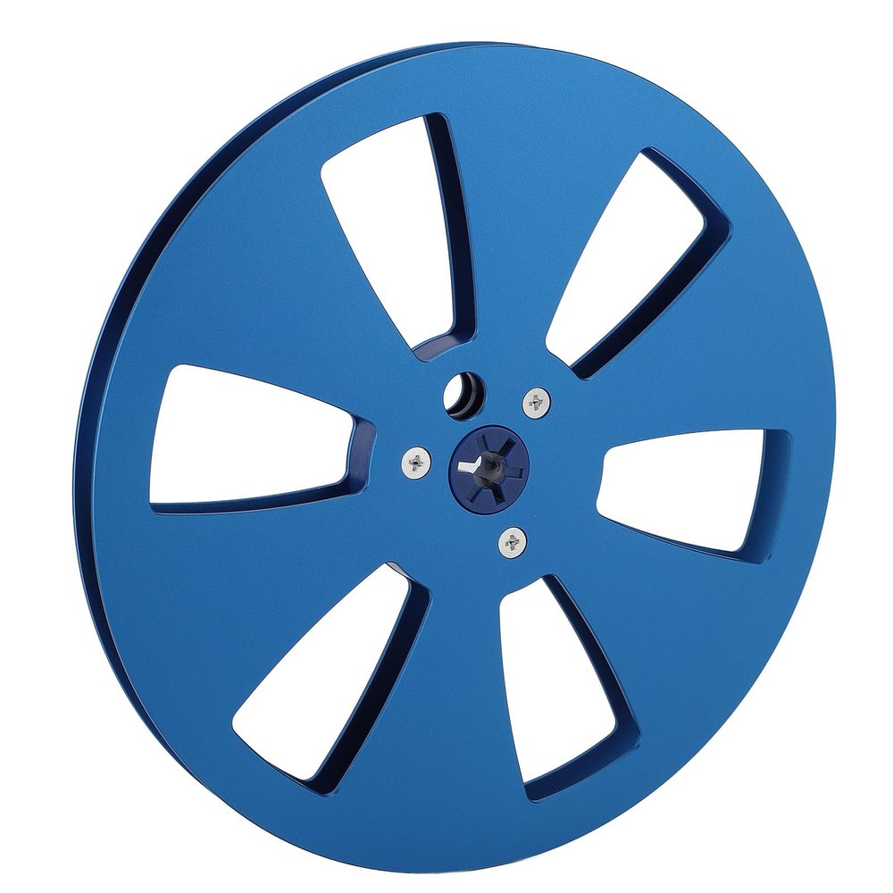 1/4 7 inch Empty Take Up Reel to Reel Hub 6 Holes, 1/4 7 Inch Nab Aluminum Metal Reel Empty Tape Reel for Recording Open Reel Takeup Reel Machine Parts (Blue)