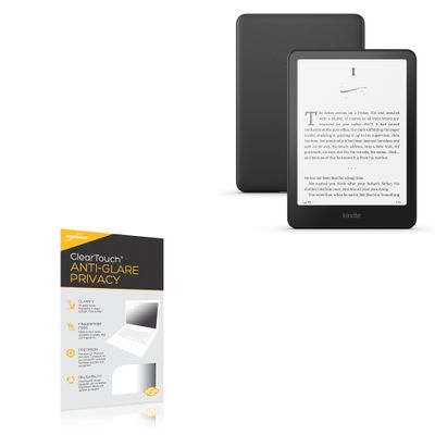 BoxWave Screen Protector Compatible with Amazon Kindle (11th Gen 2024) - ClearTouch Anti-Glare Privacy (2-Pack), Privacy Screen Protector Flexible Film Anti-Glare