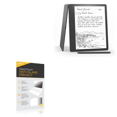BoxWave Screen Protector Compatible with Amazon Kindle Scribe (1st Gen 2024) - ClearTouch Anti-Glare Privacy (2-Pack), Privacy Screen Protector Flexible Film Anti-Glare