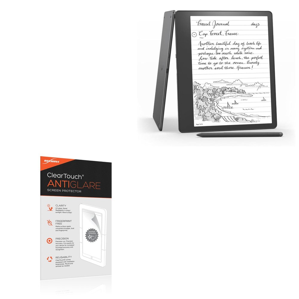 BoxWave Screen Protector Compatible with Amazon Kindle Scribe (1st Gen 2024) - ClearTouch Anti-Glare (2-Pack), Anti-Fingerprint Matte Film Skin