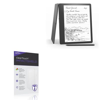 BoxWave Screen Protector Compatible with Amazon Kindle Scribe (1st Gen 2024) - ClearTouch ImpactShield (2-Pack), Impenetrable Screen Protector Flexible Film