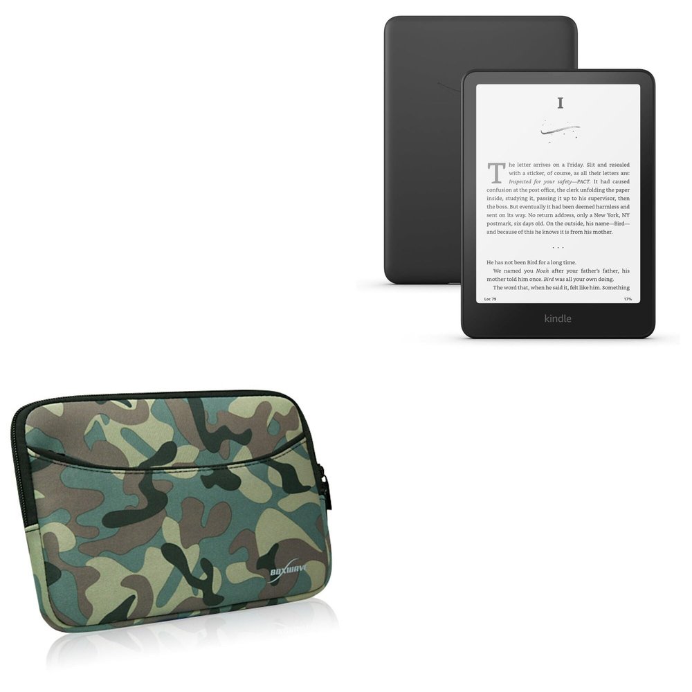 BoxWave Case Compatible with Amazon Kindle Paperwhite (11th Gen) - Camouflage Suit with Pocket, Neoprene Camo Suit Zipper Pocket for Storage