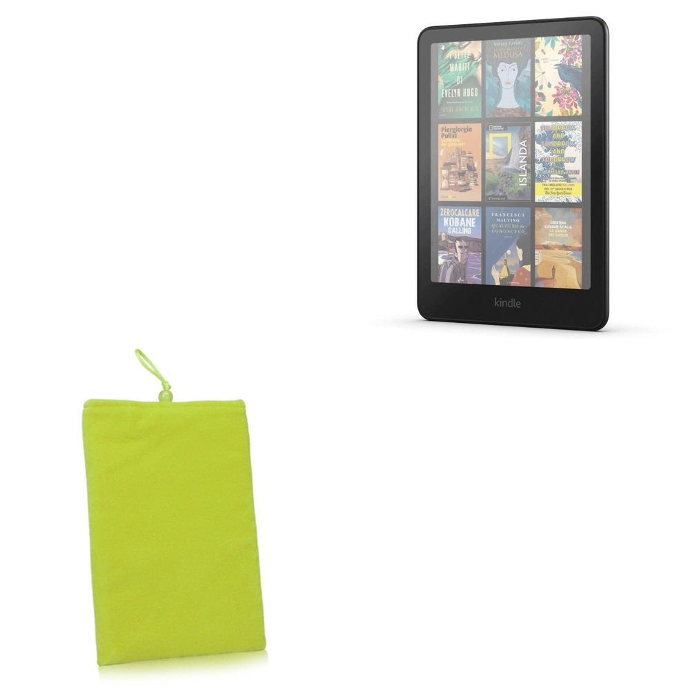BoxWave Case Compatible with Amazon Kindle Colorsoft - Velvet Pouch, Soft Velour Fabric Bag Sleeve with Drawstring - Olive Green