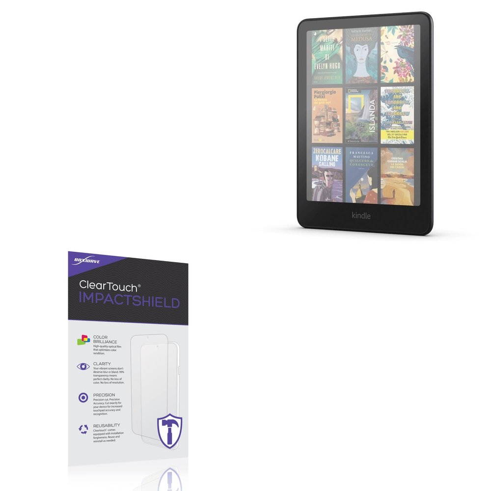 BoxWave Screen Protector Compatible with Amazon Kindle Colorsoft - ClearTouch ImpactShield (2-Pack), Impenetrable Screen Protector Flexible Film
