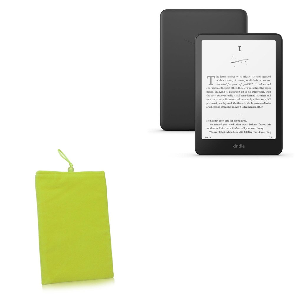 BoxWave Case Compatible with Amazon Kindle (11th Gen 2024) - Velvet Pouch, Soft Velour Fabric Bag Sleeve with Drawstring - Olive Green