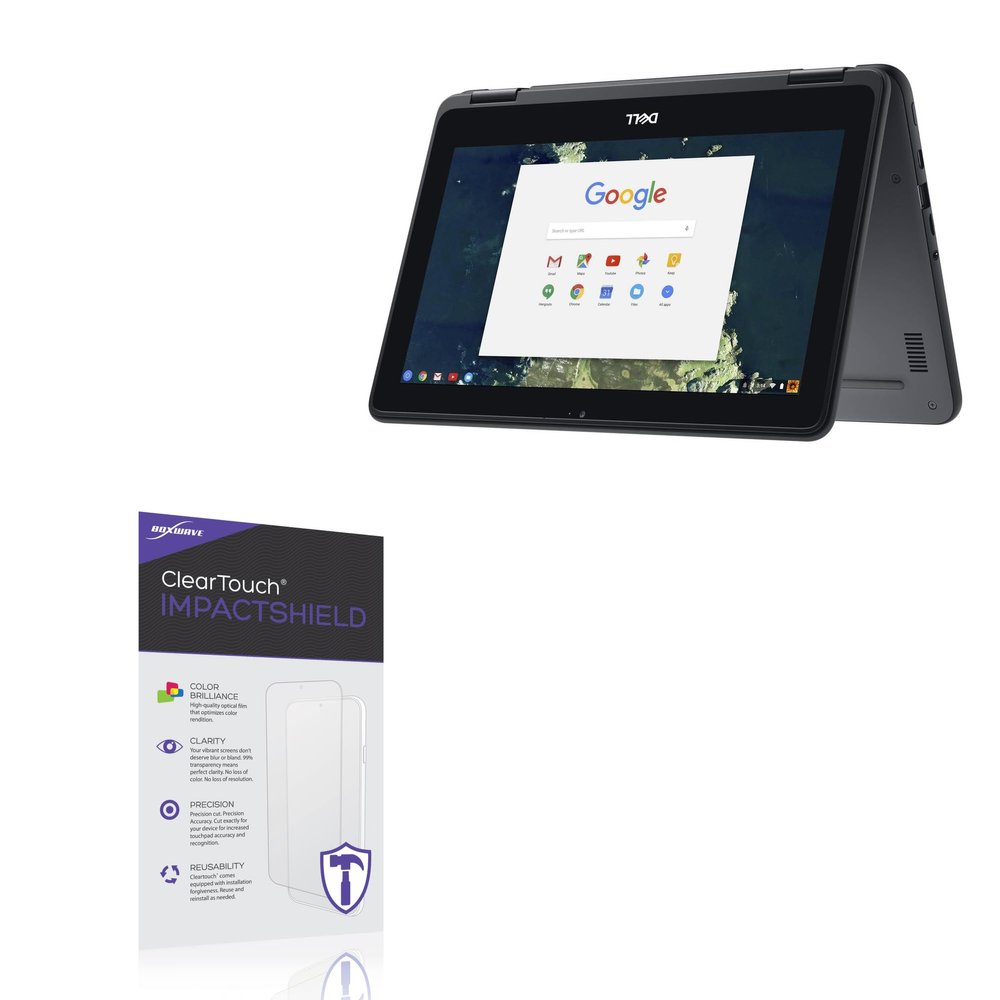 BoxWave Screen Protector Compatible with Dell Chromebook 5190 with Touchscreen (11 in) - ClearTouch ImpactShield (2-Pack), Impenetrable Screen Protector Flexible Film