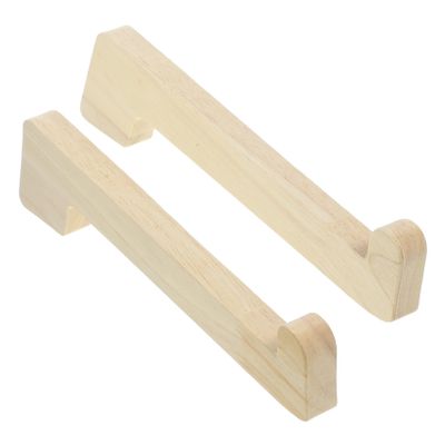 HOMSFOU 2pcs Wooden Laptop Stand Risers for Desk Cooling Laptop Stand Holder Desk for