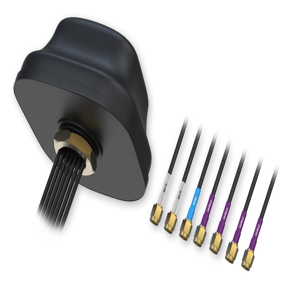 Teltonika 5G LTE Combo MIMO/GNSS/Dual-Band Wi-Fi Rooftop Antenna | PR1KC640 | 3 m LMR100 Cables | SMA and RP-SMA | 2.4/5 GHz
