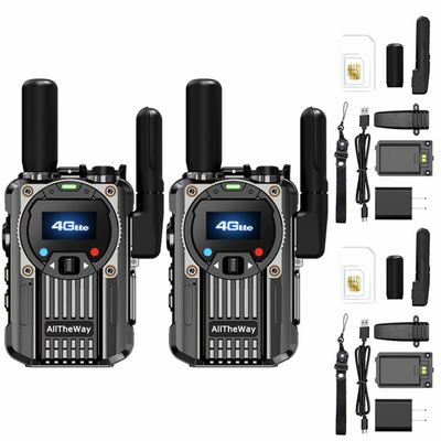 Alltheway Global Walkie Talkies with FM Radio, SOS Alert, Flashlight, Unlimited Range 4G PoC Radio Two Way Radios with 5000 Miles for Family and Work(2withSIM)