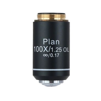 JOEBO Microscope Kit 4X 10X 40X 100X 195 Objective Lens RMS 20.2mm for Biological Microscope Microscope Lens Adapters(100X)