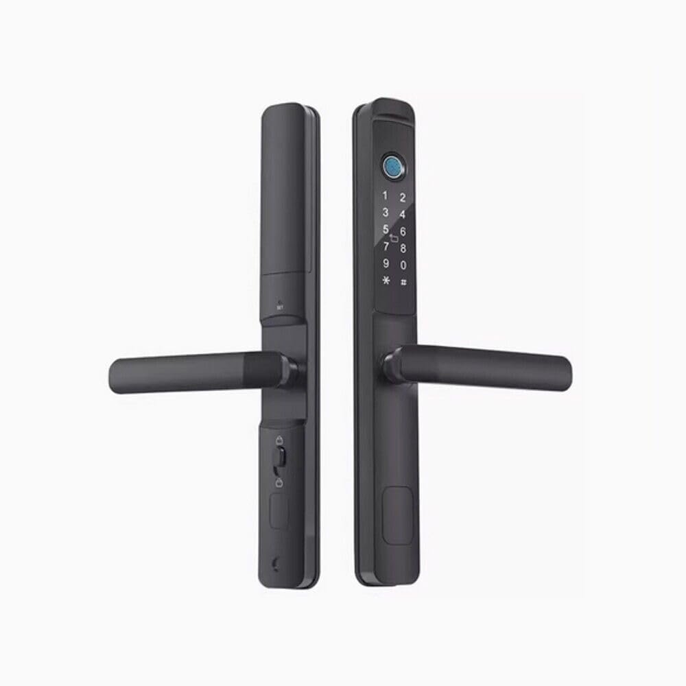 Biometric Fingerprint+Digits Pad+RFID Card+APP f/Narrow Side Push/Pull Door Lock (ODS-S1-Right Pull-Black)