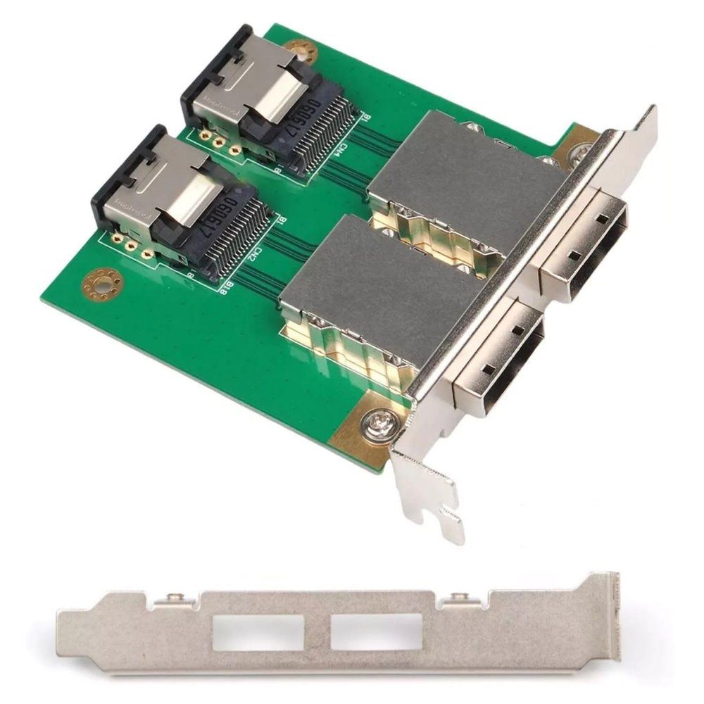 Mini SAS Adapter SFF-8087 to 2 Port External HD SFF-8088 PCI Mini SAS Card