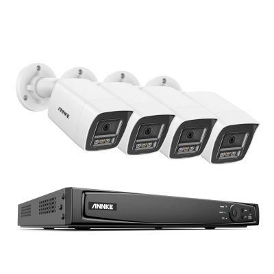 ANNKE 12MP Security Camera System, 16CH AI NVR Recorder with Human/Vehicle Detection, 4X 12MP UHD IP PoE Cams with Color Night Vision, Built-in Mic, Compatible with Alexa, IP67 Weatherproof, NO HDD