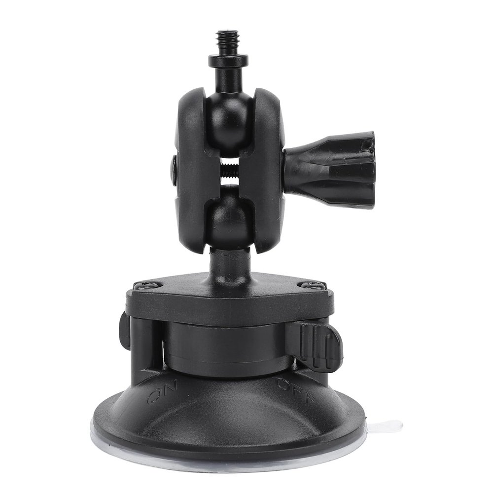 ASHATA Suction Cup Camera Holder, Aluminum Alloy Ball Head Mount with 360 Rotation for Sports Camera, Ideal for Recording Driving Process, with Large Area Vacuum Adsorption for Car