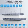 BFADEHA USB C Universal Docking Station for 3 Monitors, Power Adapter Attached - 14 in 1 Hub with HDMI*2, DisplayPort 4K60Hz, 10Gbps USB C/A, 1Gbps Ethernet, SD/TF, Audio&Mic, for MacBook/Dell/HP.etc view 2