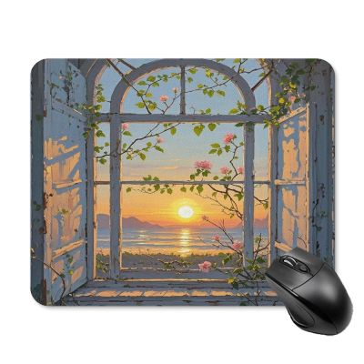 MousePads Cute Mouse Pad Square When The Sun Goes Down Printed Mouse Pad Portable Non Slip Rubber Base Mouse Pad for Office Laptop