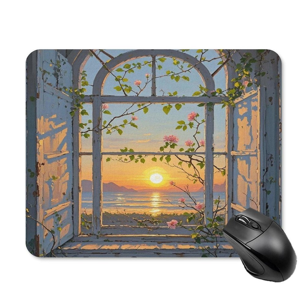 MousePads Cute Mouse Pad Square When The Sun Goes Down Printed Mouse Pad Portable Non Slip Rubber Base Mouse Pad for Office Laptop