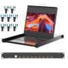 1U Rack Mount KVM Console, Arvitek 17.3" LCD Monitor KVM Switch 8 Port HDMI w/Cables, 1080P, Built-in Keyboard Touchpad, Fits 19" Rackmount Cabinet (Depth 600810mm)