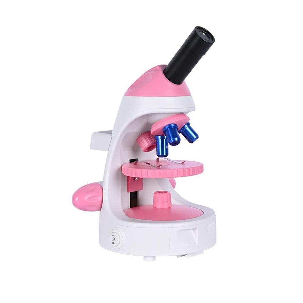 Microscope Observation Zoom Monocular Biological Microscope Accessories(Pink)