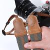 Padwa Lifestyle Green Brown Stripes Camera Strap - Double Layer Crazy Horse Cowhide End,1.5" Wide Pure Cotton Camera Straps,Adjustable Neck Shoulder Strap for All DSLR Cameras,Gift for Photographers view 4