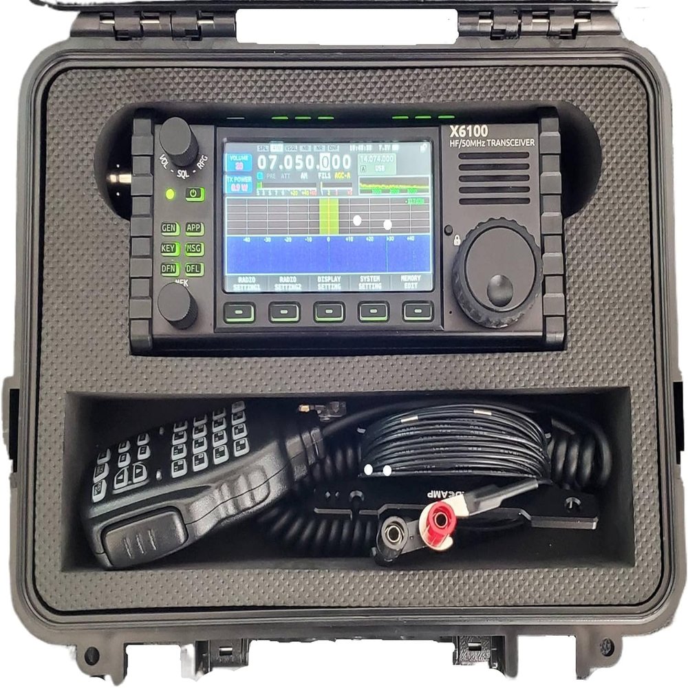 WPAKLMBCC Hard Case with DIY Customizable Foam Portable Box for XIEGU X6100 Custom Case IP67 (for TX-6100) 10.9"x9"x3.9"