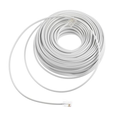 Hoement 20m Telephone Cable Extension Cord Pc Plug Coupler for Landline Phones Modems Audio Transmission Easy Installation High Reliability