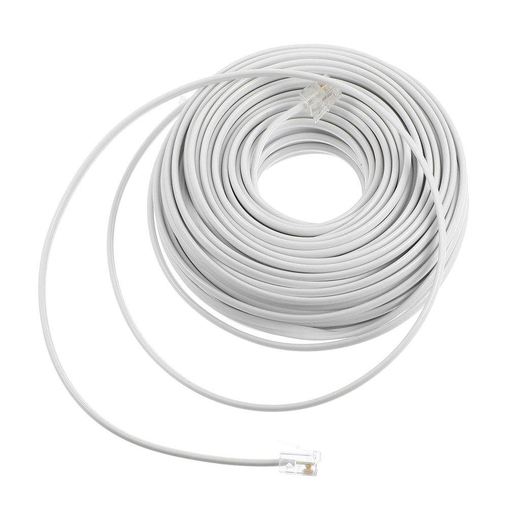 Hoement 20m Telephone Cable Extension Cord Pc Plug Coupler for Landline Phones Modems Audio Transmission Easy Installation High Reliability