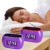 HANNLOMAX HX-161CR Portable PLL FM Radio Alarm Clock, LCD Display with Dimmer Function, 7 Colors RGB Night Light, USB Port for 1A Charging, Telescopic Antenna, AC/DC Operation only. (Purple) view 2