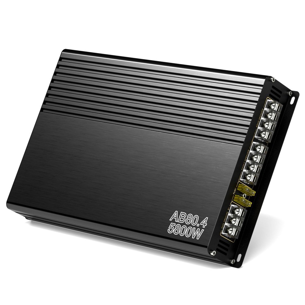 4-Channel Car Audio Amplifier, 5800W 12V Stereo Audio Car Subwoofer, Compact Subwoofer AMP for Car Truck Vehicle Audio Enhancement, 4x120W RMS Power Output 92dB Easy to Install