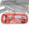 Bewinner Transparent Mouse, 2.4G BT1 BT2 Mode USB Rechargeable Mouse with USB Receiver for Laptop (Orange) view 2