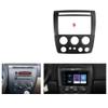 Car Front Side Air Outlet Vent Frame Trim Compatib Car Refitting CD DVD Radio Fascia Frame/Fit for 2005-2010 Hummer H3 (LHD) 2DIN Stereo Dash Face Plate Frame Panel Mount Kit ABS Silver Car Stereo Ra view 2