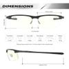 ANYLUV Blue Light Glasses for Men Sport Style Half-Rim Glasses Carbon Fiber Frame Gaming Computer Glasses Anti Eye Strain view 3