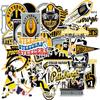 35PCS Pittsburgh Stickers Pack Steeler  Pennsylvania Football and Rugby Decals for Water Bottle, Laptop, Car, Helmet, Scrapbook  Waterproof Vinyl Pittsburgh Gifts for Kids Teens Adults Fans view 1