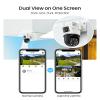 ZOSI C298 Max 4K 8MP Dual-Lens(2x4MP) Wired WiFi PTZ Plug-in Security Camera Outdoor, Wide Angle, 2.4GHz 360 Camera, 8X Hybrid Zoom, Person/Vehicle Detect, Color Night Vision, Spotlight Siren view 2