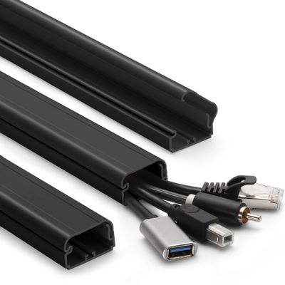 39in Cord Covers for Wires on Wall, YCLYC Wall Cord Cover, Large TV Cable Hider Wall Kit, Black TV Cord Hider for Wall Mounted TV, Electrical Cable Raceway Cord Organizer, 3 X L13in W1.2 H0.7