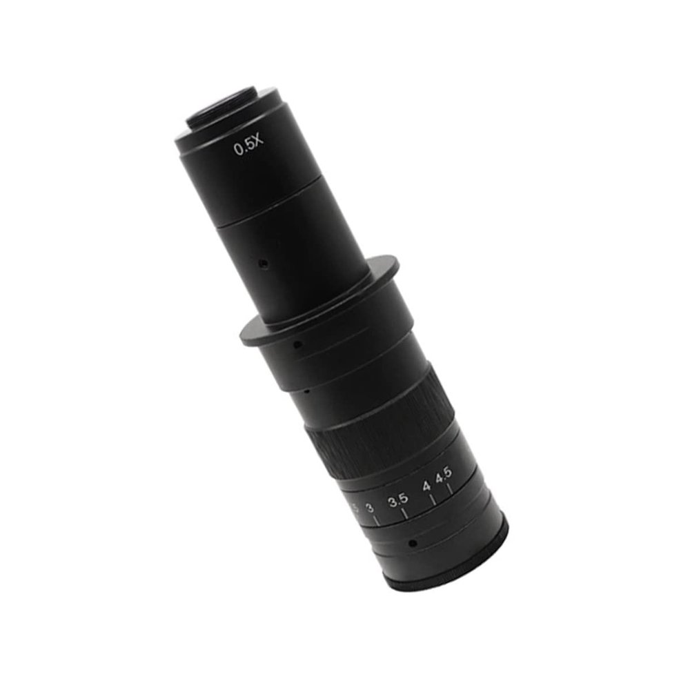 Lab Microscope Accessories Adjustable Magnification 300X 200X 180X 130X 120X Zoom C Mount Lens for HDMI VGA USB Industry Video Soldering Microscope Camera(180X)