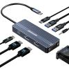 ANYOYO USB C Docking Station Dual HDMI Monitor Adapter 8-in-1 USB C HUB 3 Monitors Adapter with 4K HDMI +VGA +PD100W+Audio Laptop Docking Station for Dell/Lenovo/HP/Samsung/ASUS (Gary) view 1