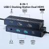 ANYOYO USB C Docking Station Dual HDMI Monitor Adapter 8-in-1 USB C HUB 3 Monitors Adapter with 4K HDMI +VGA +PD100W+Audio Laptop Docking Station for Dell/Lenovo/HP/Samsung/ASUS (Gary) view 2