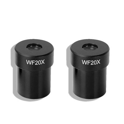 Lab Microscope Accessories 2Pieces WF20X Microscope Eyepieces Biological Stereo Microscope Accessory Wide Angle Lens, 23.2mm Install Diameter