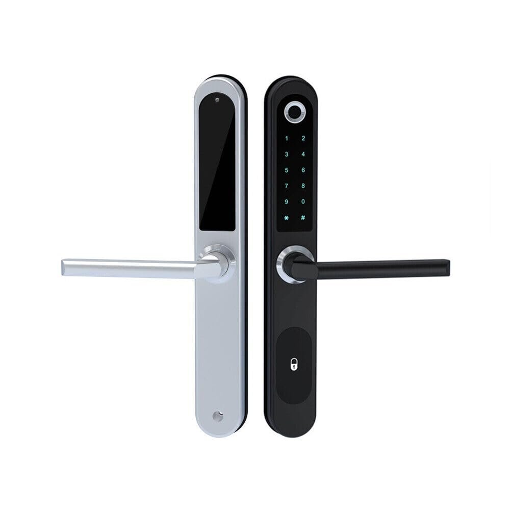 Biometric Fingerprint+Digits Pad+RFID Card+APP f/Narrow Side Push/Pull Door Lock (ODS-Z-Left Push-Black)