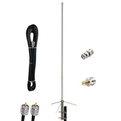 Dual Band VHF UHF 2m 70cm Base Antenna for Mobile Ham Radio Repeater Base Station, 144/440 MHz, 10meter svy50-5 Cable/ 200Watt/ BNC/SMA/UHF/ So239, 5.6 FT
